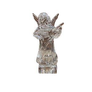 Vintage Mikasa Lead Crystal Angel Figurine Playing Violin #CH-7-3-300